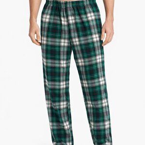 100% Cotton Lands' End Green Plaid Pajama Pants Size M
